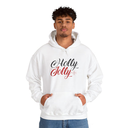 Christmas Unisex Hooded Sweatshirt - Holly Jolly Design