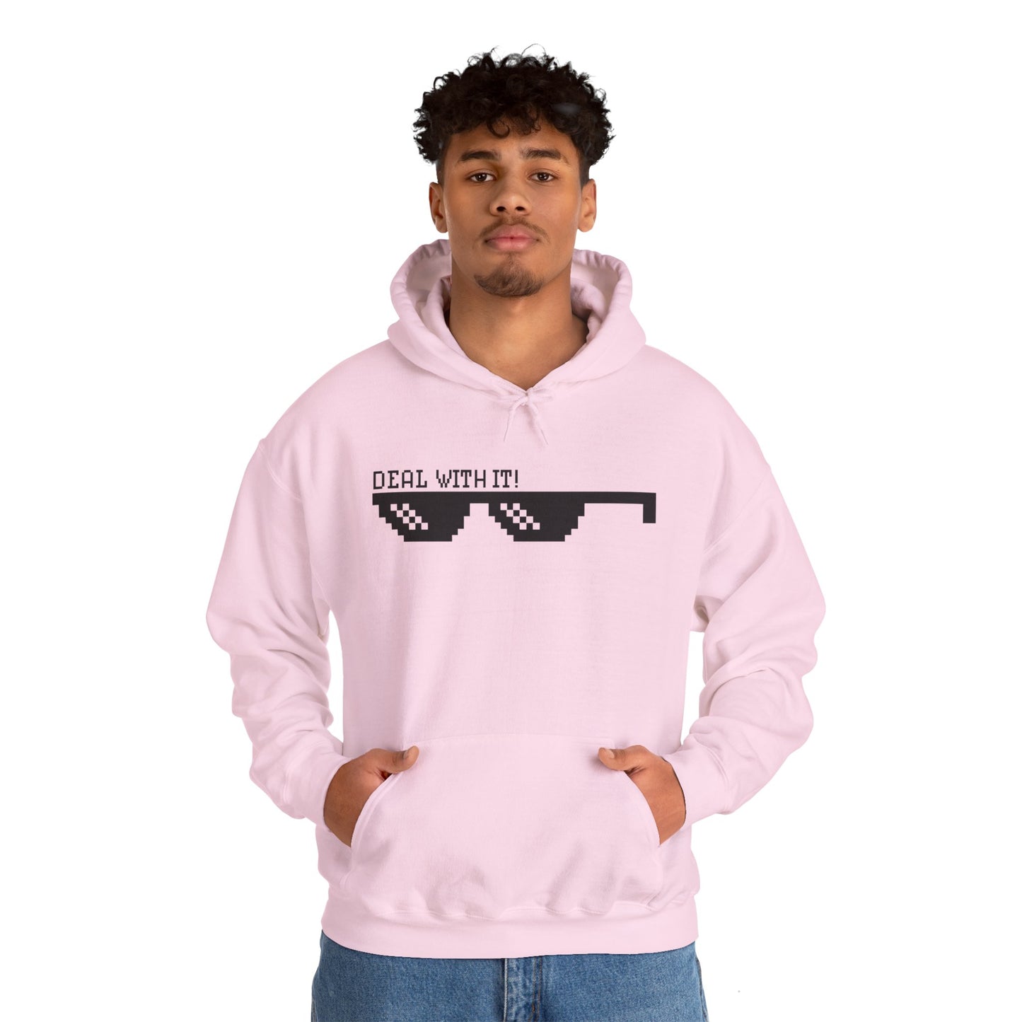 Motivational Unisex Hooded Sweatshirt - Deal With It Design