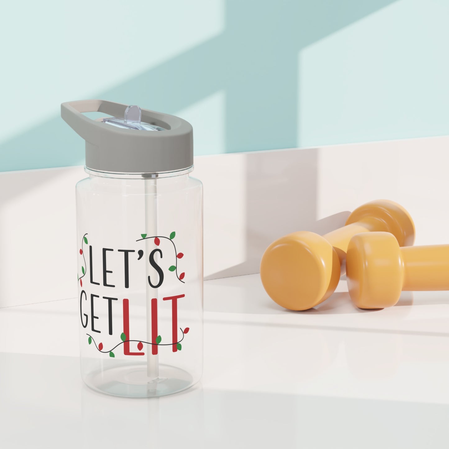 Tritan Water Bottle - Let's Get Lit Design