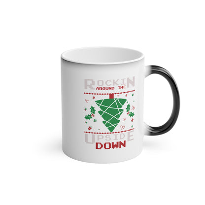 Christmas Color Changing Mug - Rockin Around The Upside Down Festive Color Design