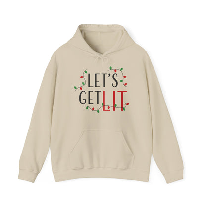 Christmas Unisex Hooded Sweatshirt - Let's Get Lit Design