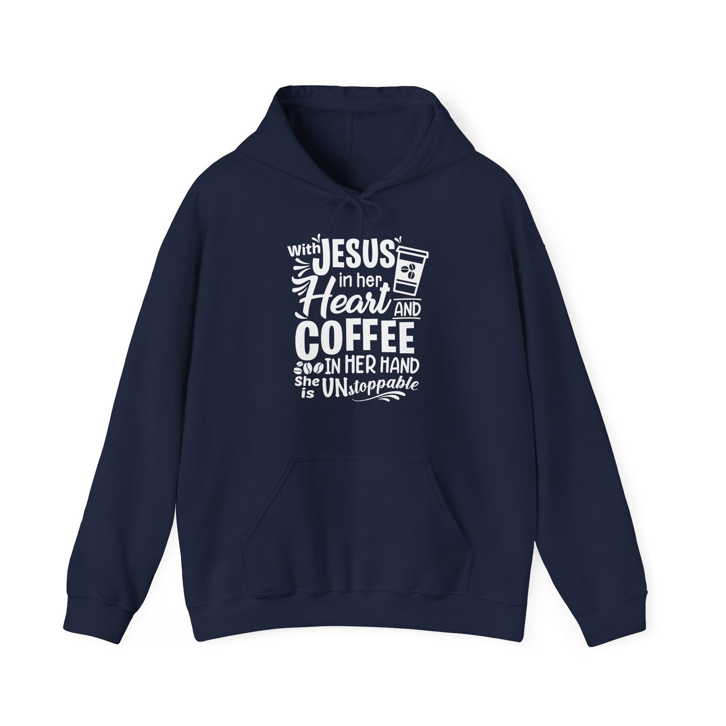 Christian Unisex Hooded Sweatshirt - With Jesus In Her Heart Design