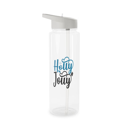 Tritan Water Bottle - Festive Holly Jolly Design