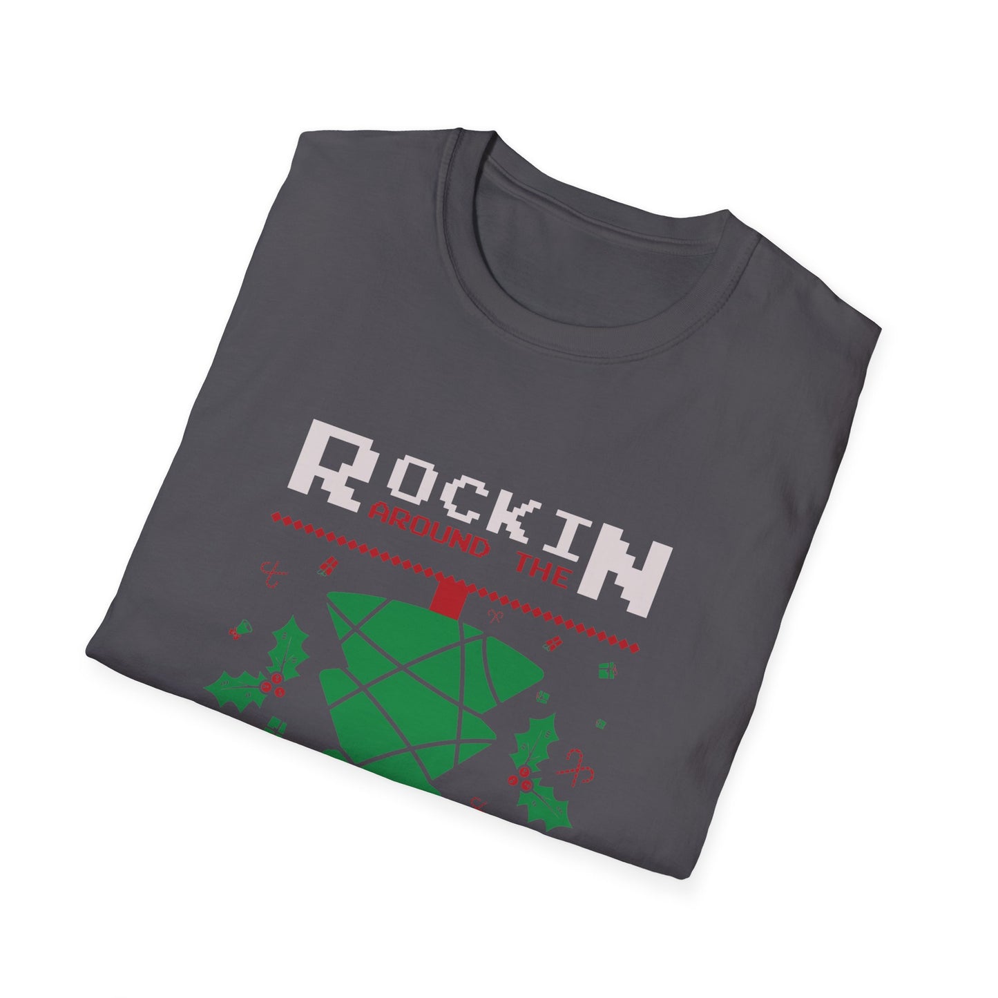 Christmas Unisex T-Shirt - Rockin Around The Upside Down Festive Color Design