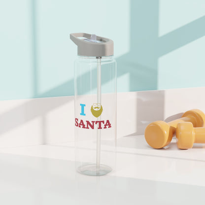 Tritan Water Bottle - I Love Santa Design