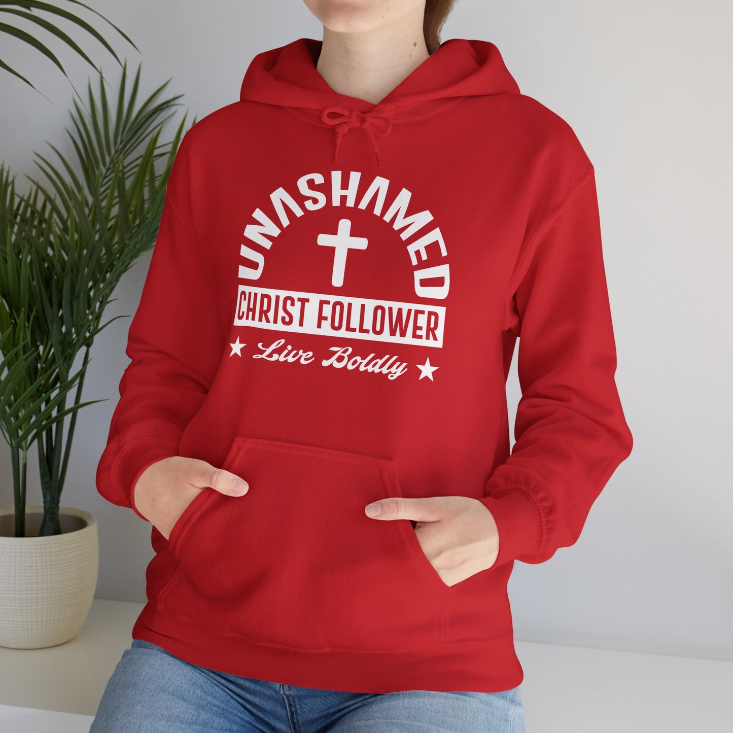 Christian Unisex Hooded Sweatshirt - Unashamed Christ Follower Design