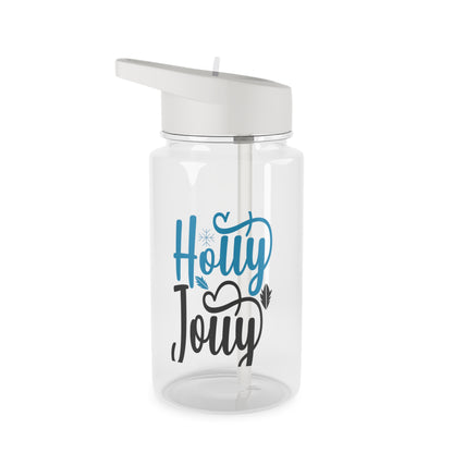 Tritan Water Bottle - Festive Holly Jolly Design