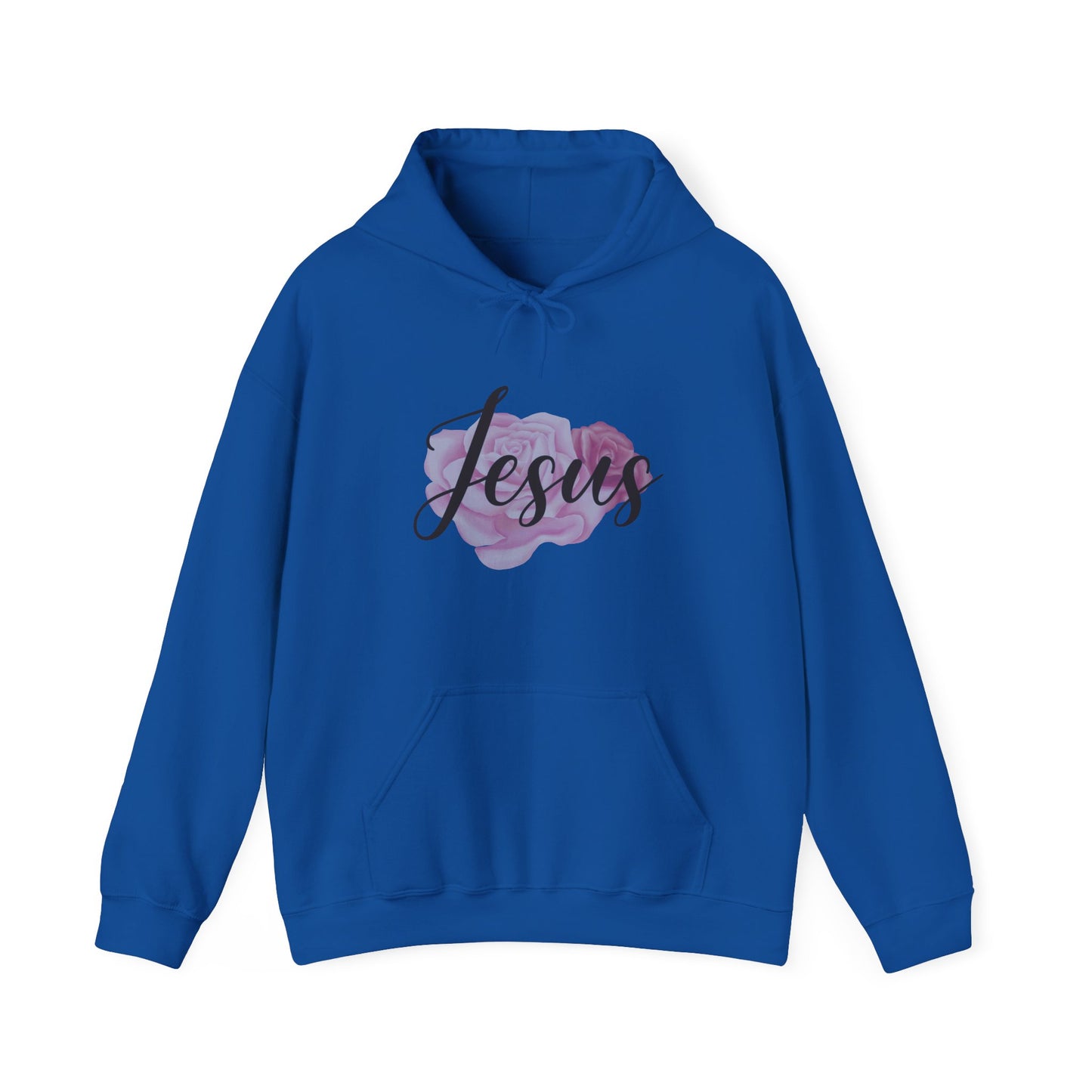 Christian Unisex Hooded Sweatshirt - Jesus and Rose Design