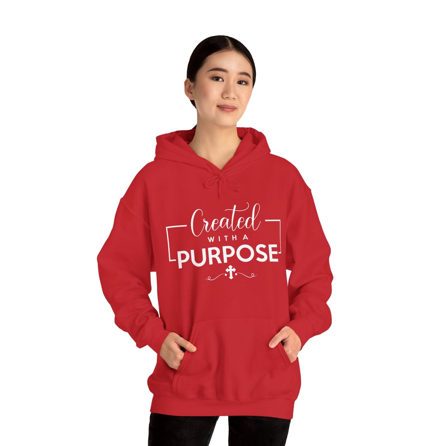 Christian Unisex Hooded Sweatshirt - Created With A Purpose Design