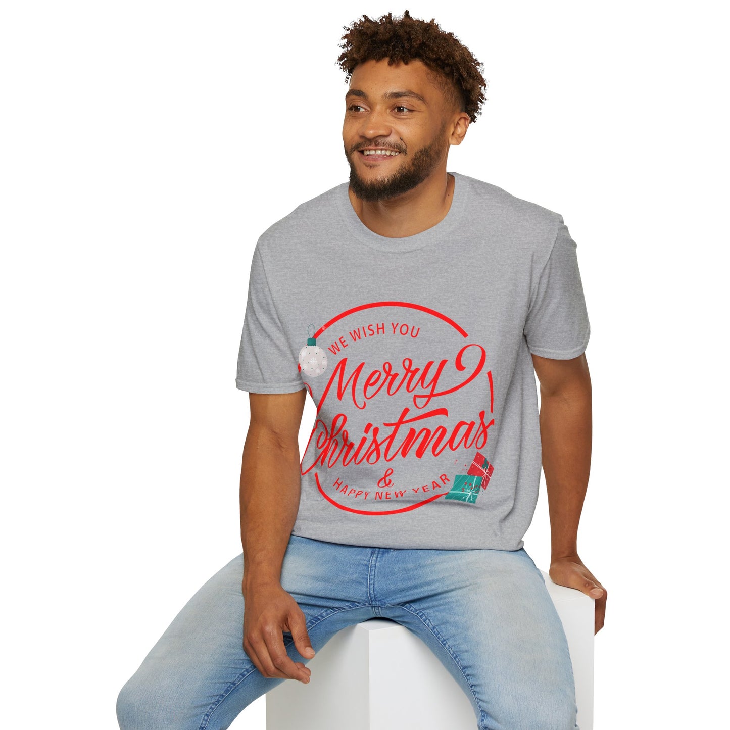 Christmas Unisex T-Shirt - We Wish You a Merry Christmas Design