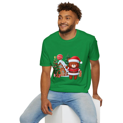 Christmas Unisex T-Shirt - Festive Bear Design