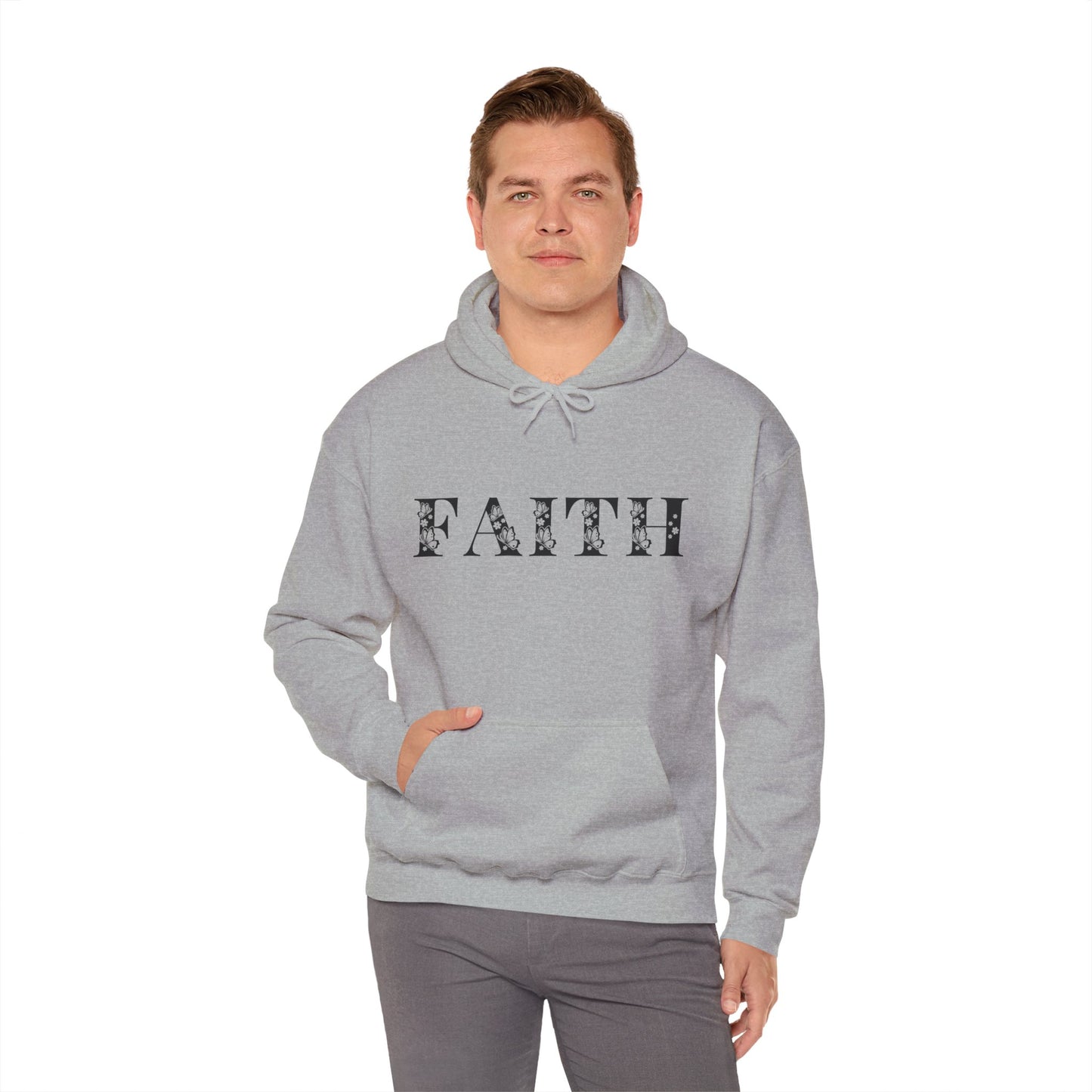 Christian Unisex Hooded Sweatshirt - Faith Black Design