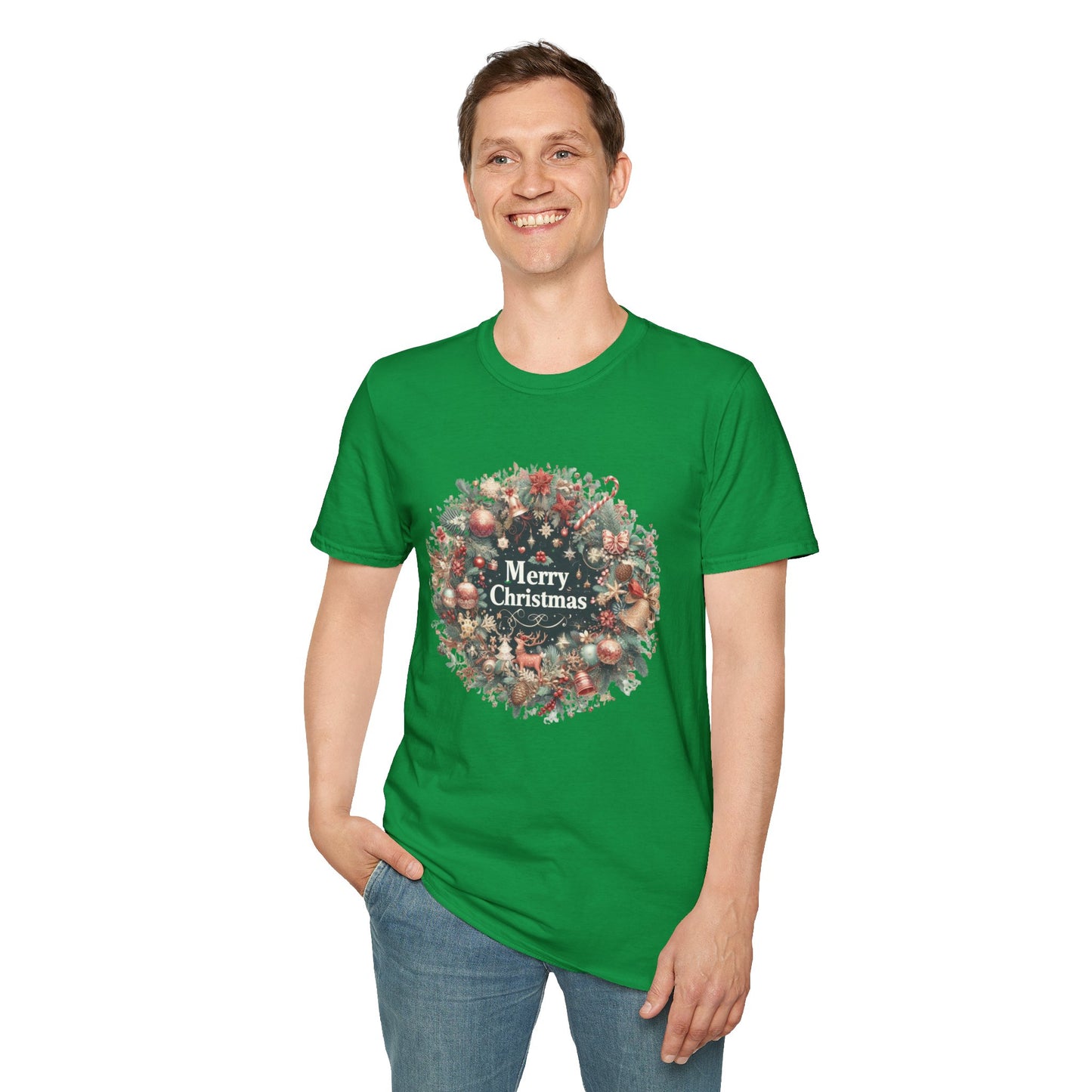 Christmas Unisex T-Shirt - Xmas Wreath Design