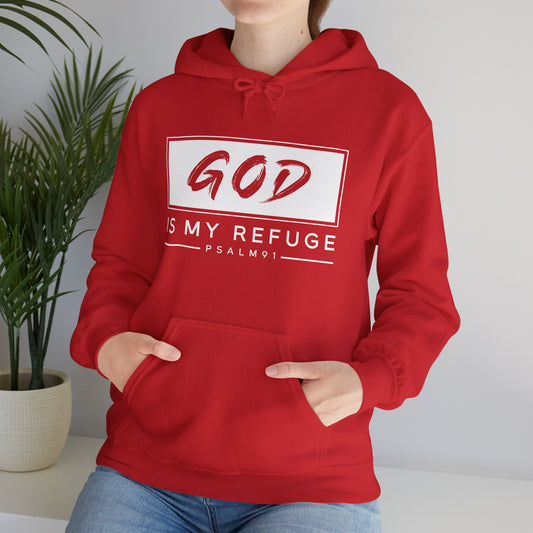 God Is My Refuge Christian Hoodie - Unisex Faith-Based Sweatshirt