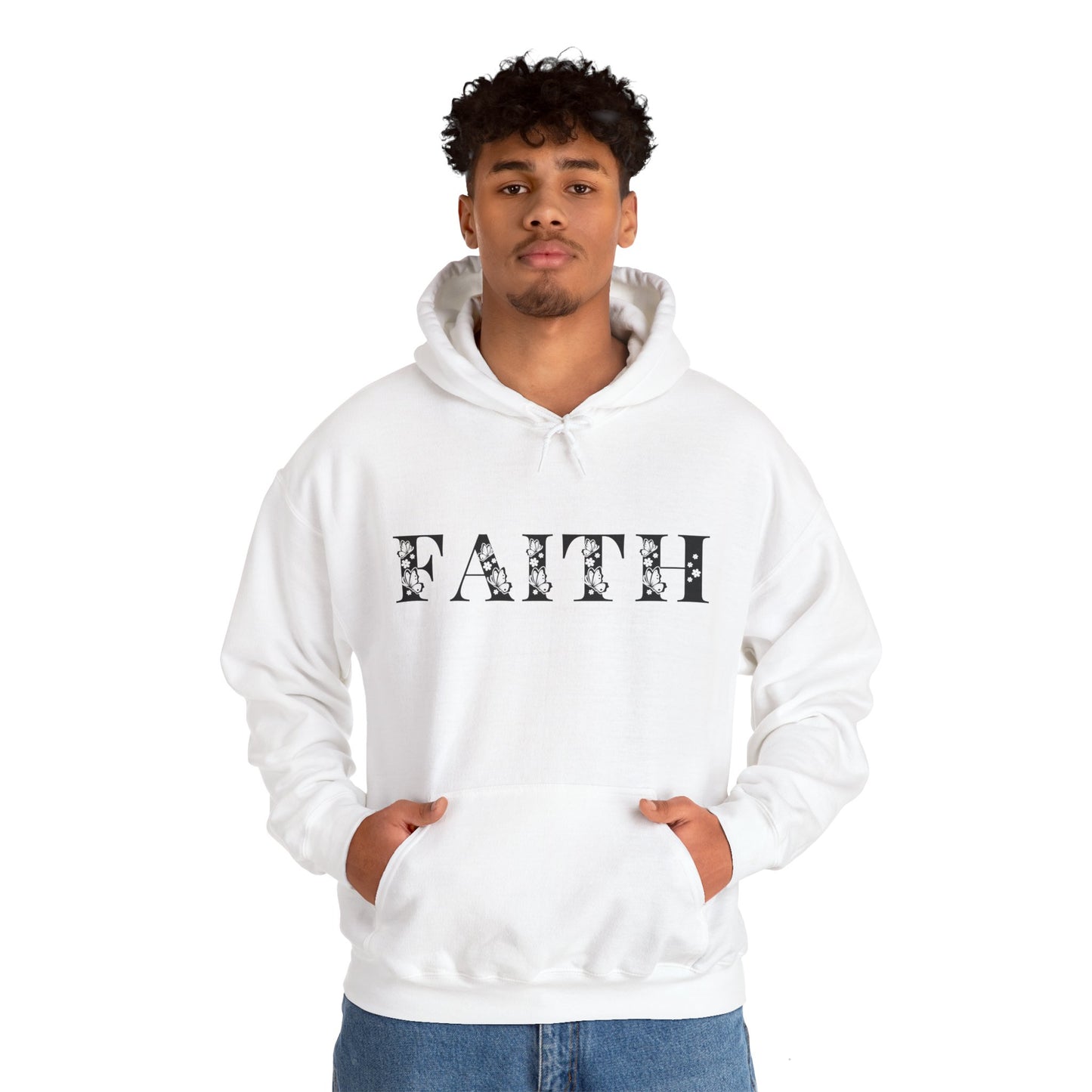 Christian Unisex Hooded Sweatshirt - Faith Black Design