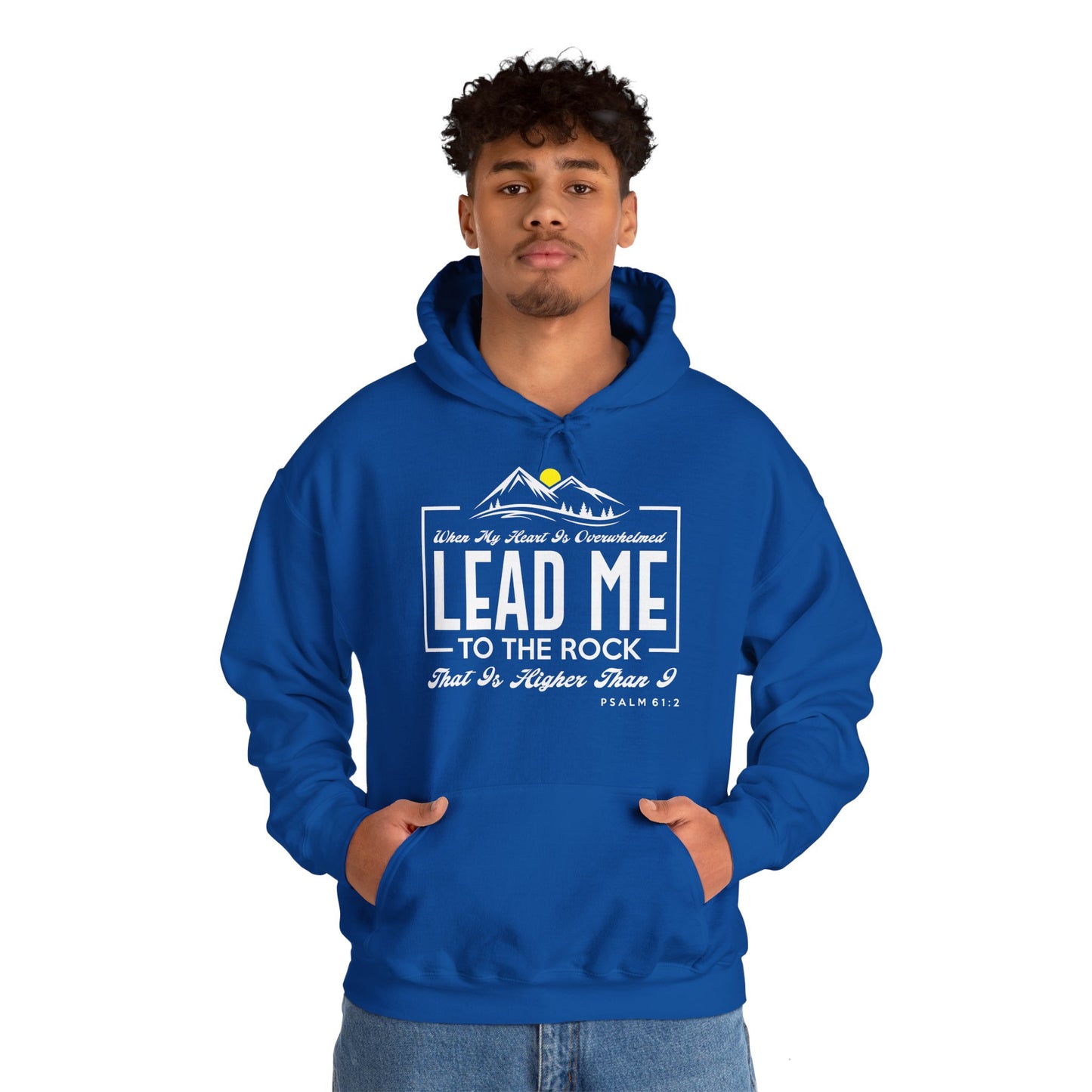 Christian Unisex Hooded Sweatshirt - Lead Me To The Rock Design