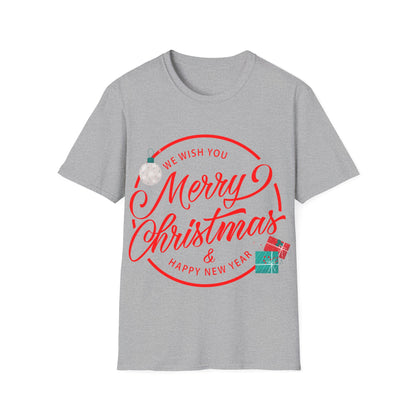 Christmas Unisex T-Shirt - We Wish You a Merry Christmas Design