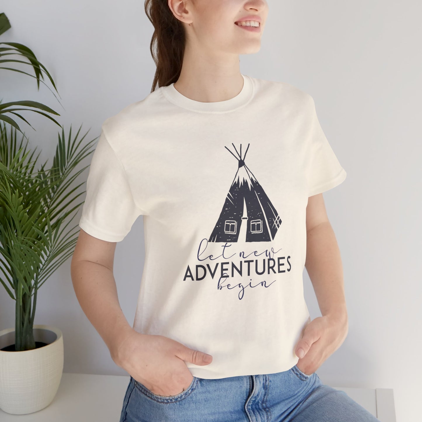 Let New Adventures Begin Motivational Quote Short Sleeve T-Shirt - Unisex - Motivational Treats