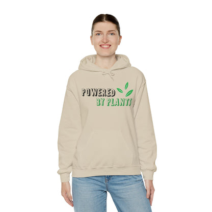 Motivational Unisex Hooded Sweatshirt - Powered By Plants Design