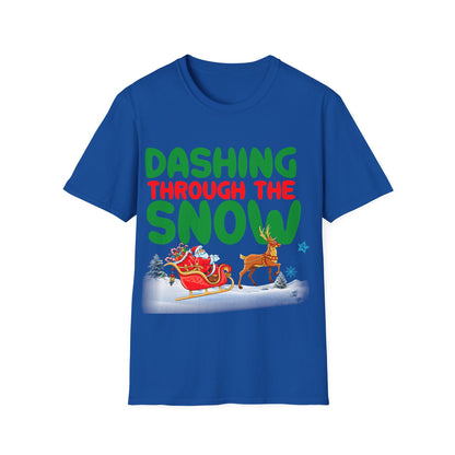 Christmas Unisex T-Shirt - Dashing Through the Snow Design