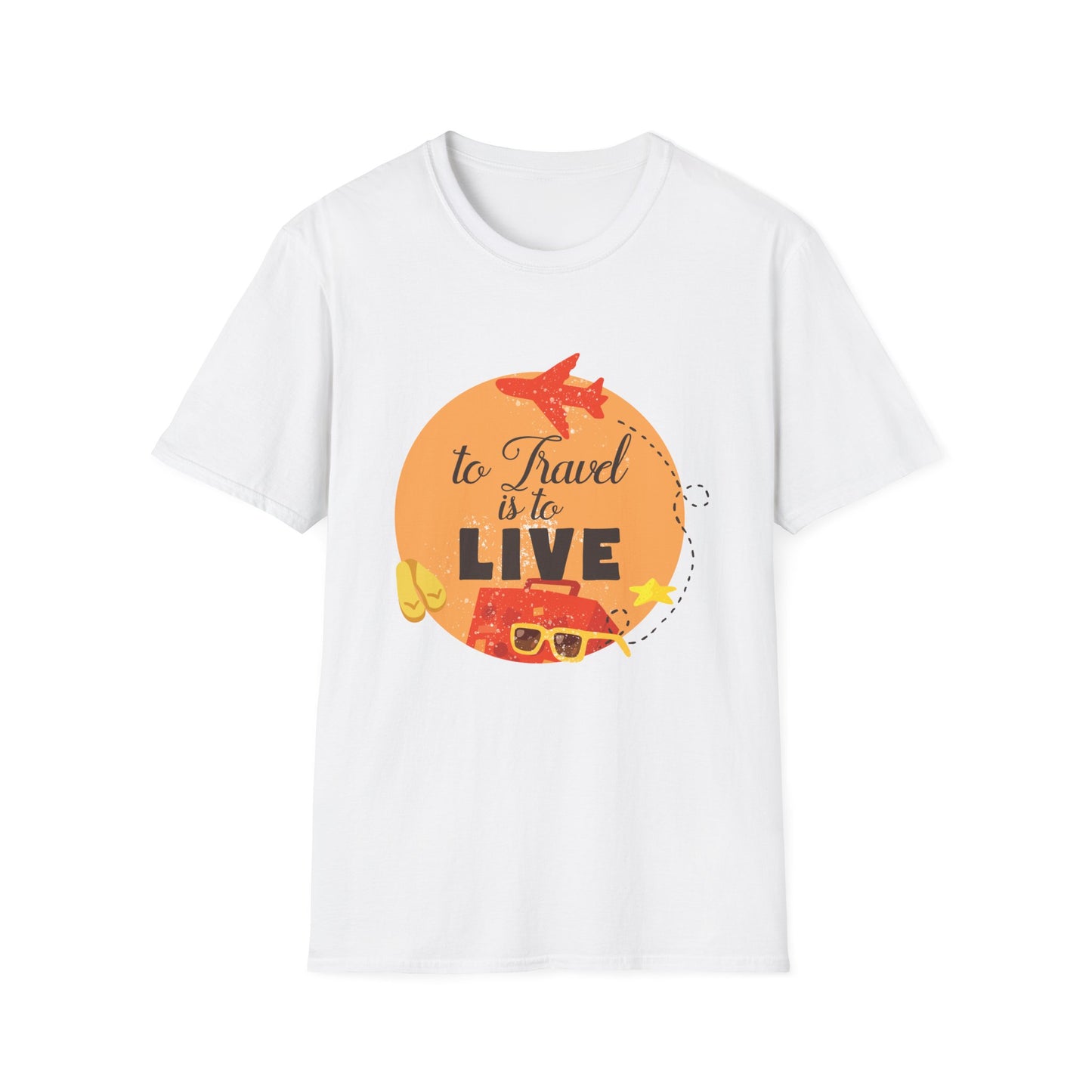 Motivational Unisex T-Shirt - To Travel Is To Live Design