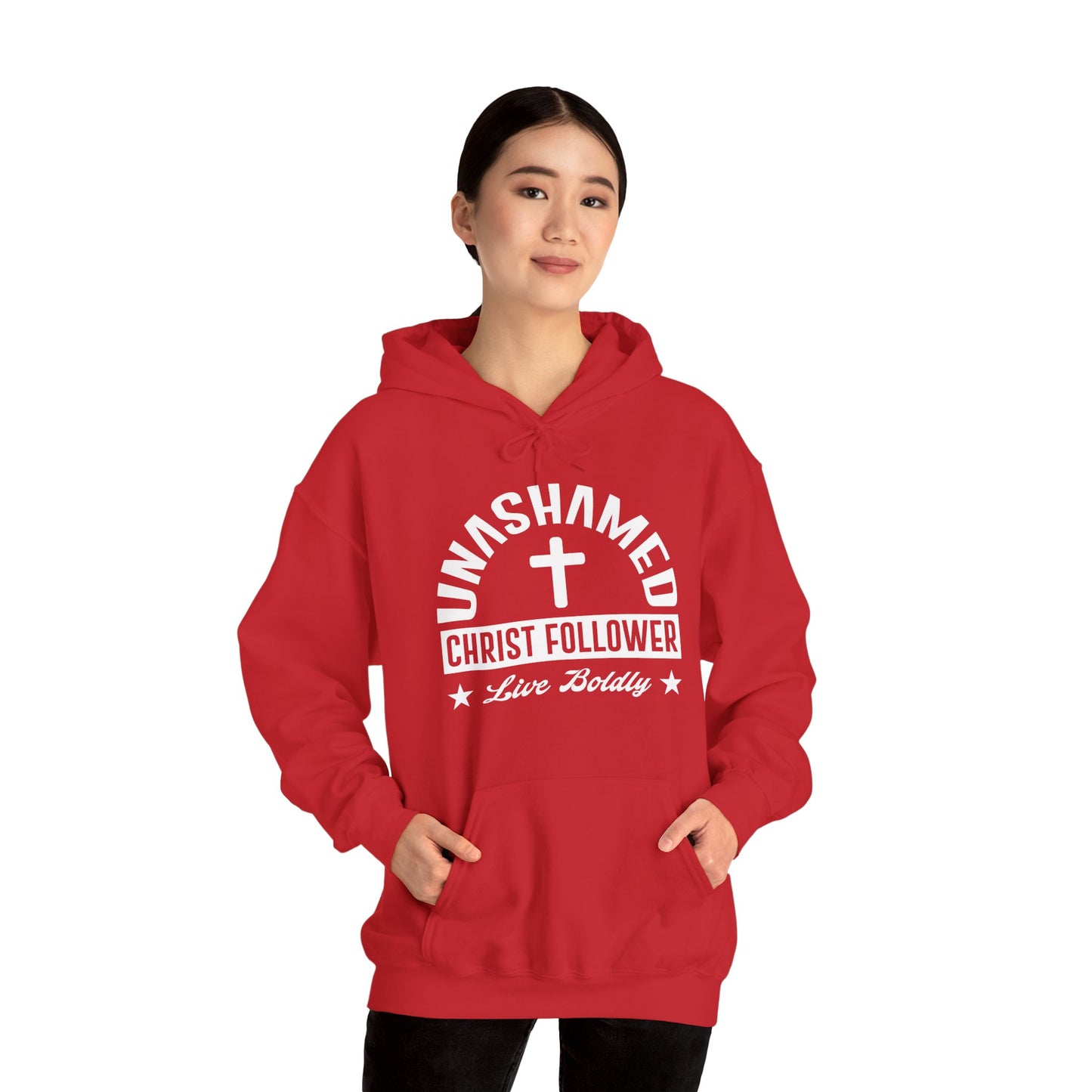 Christian Unisex Hooded Sweatshirt - Unashamed Christ Follower Design