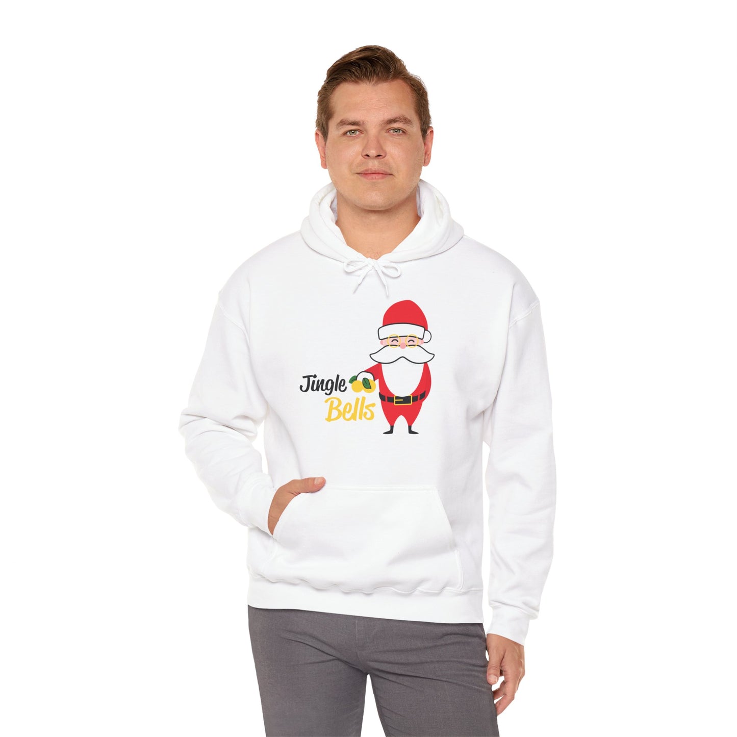 Christmas Unisex Hooded Sweatshirt - Jingle Bells Santa Design