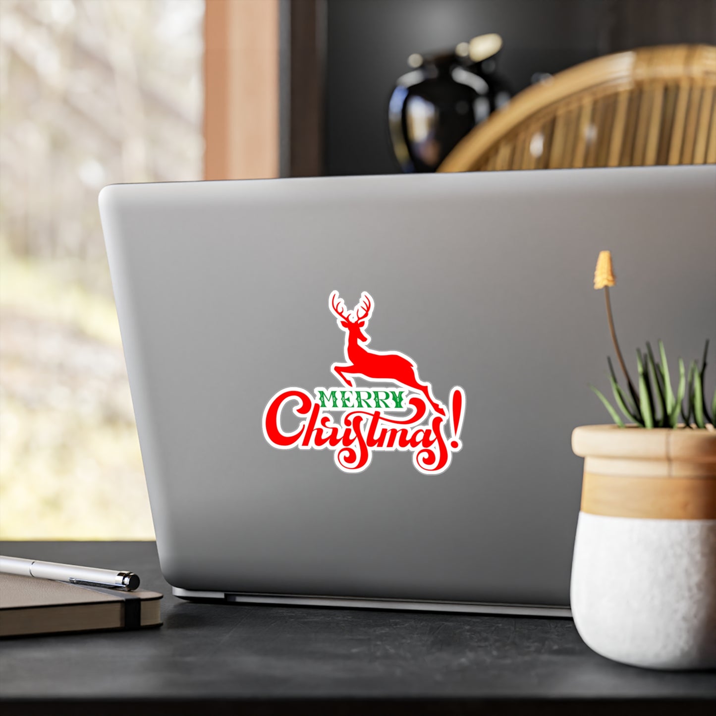 Merry Christmas Reindeer Sticker