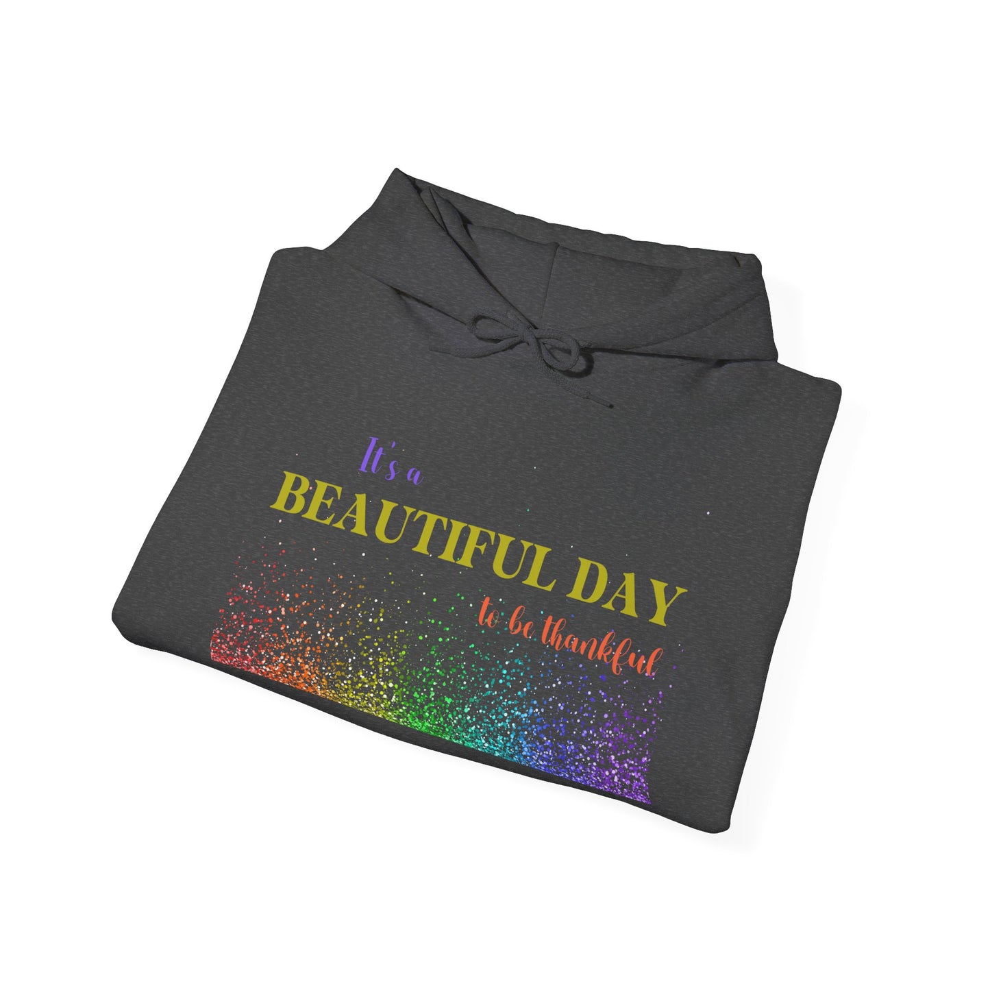 Christian Unisex Hooded Sweatshirt - It's A Beautiful Day To Be Thankful Design