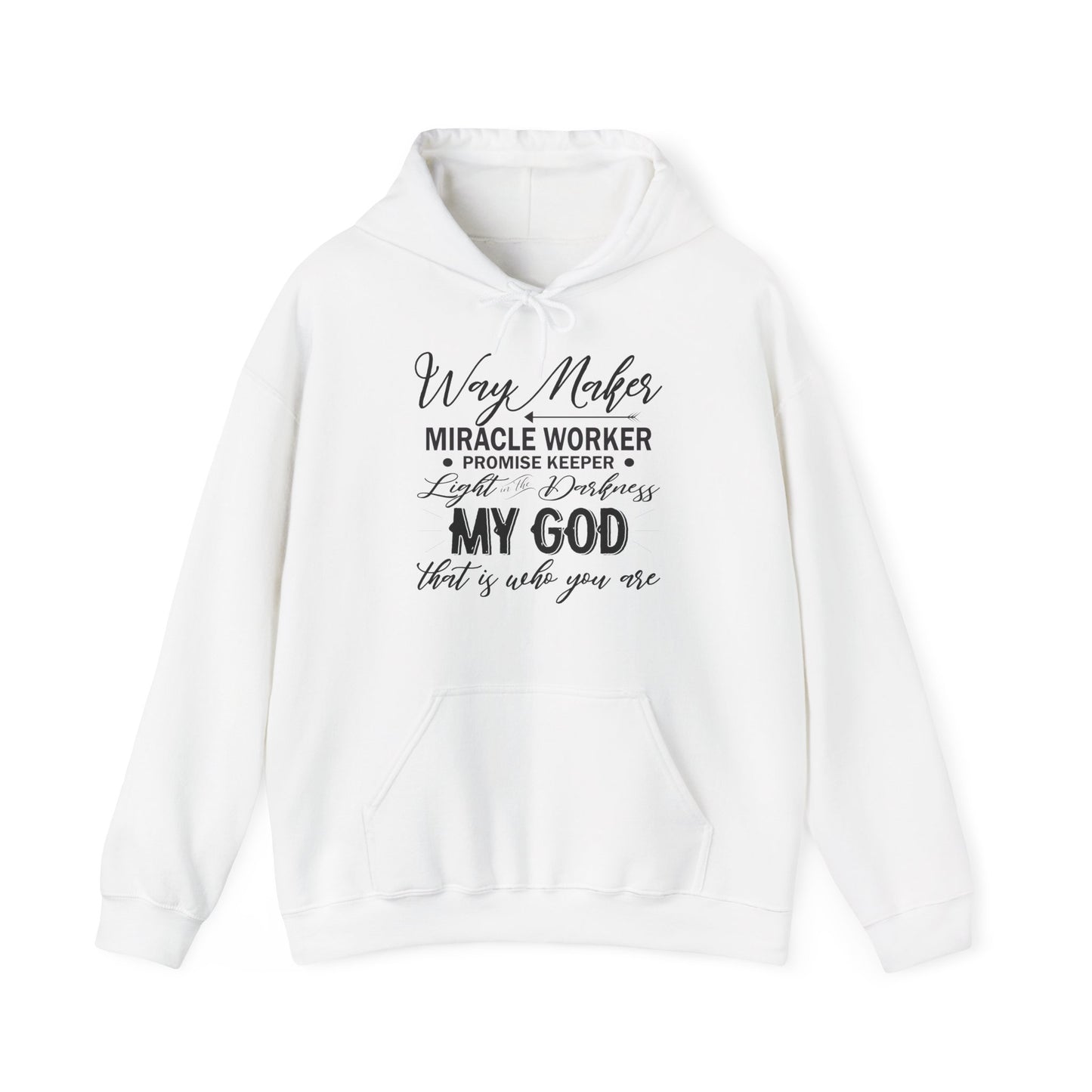 Christian Unisex Hooded Sweatshirt - Way Maker Miracle Worker Promise Keeper Design