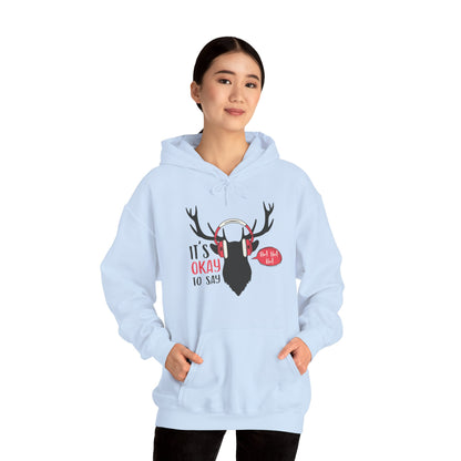 Christmas Unisex Hooded Sweatshirt - It's Okay To Say Ho Ho Ho Design