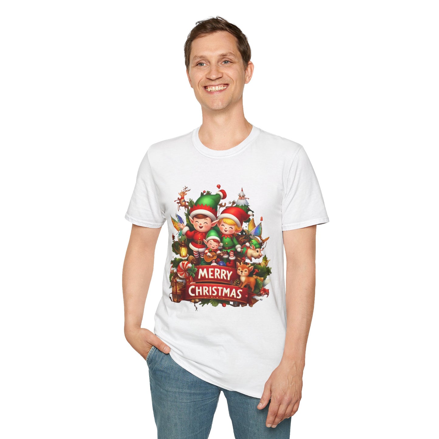 Christmas Unisex T-Shirt - Xmas Elves Design