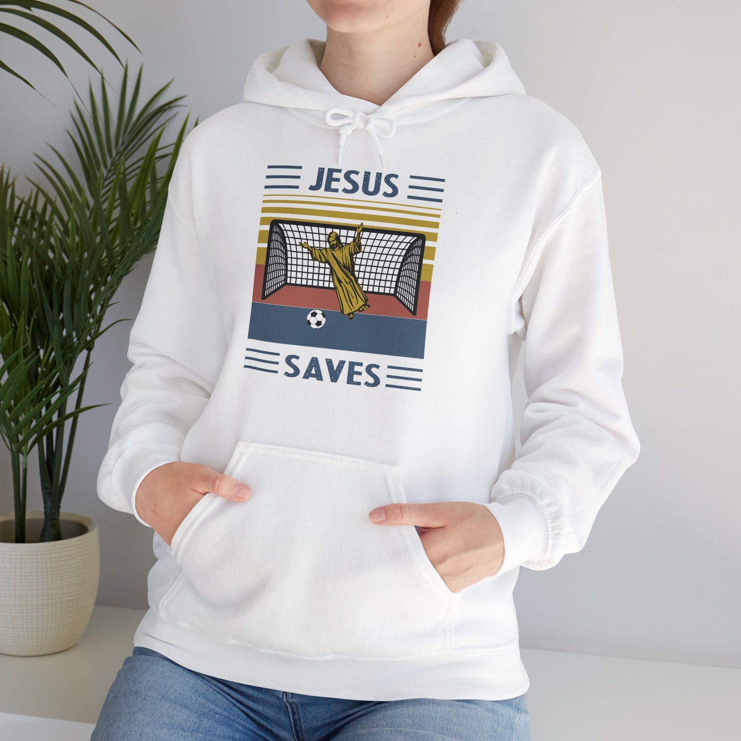 Christian Unisex Hooded Sweatshirt - Jesus Saves Design