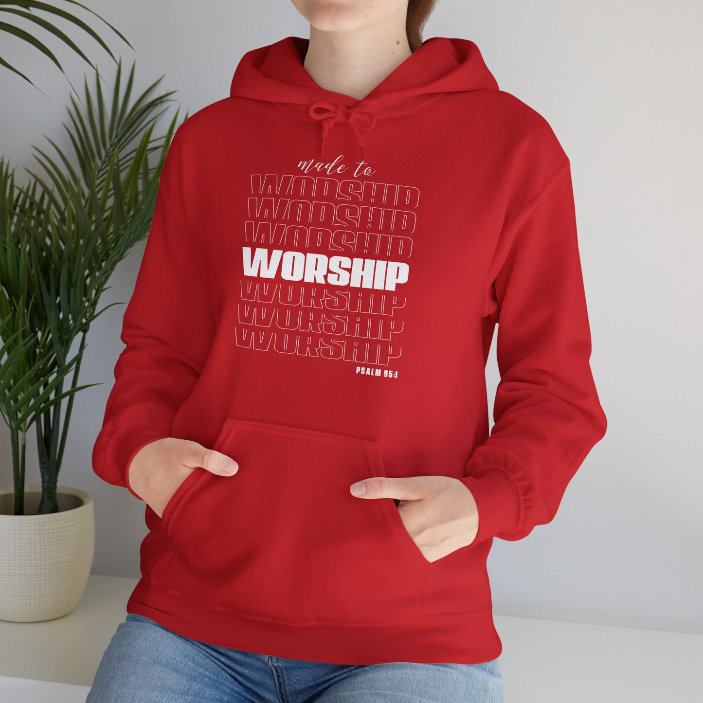 Christian Unisex Hooded Sweatshirt - Made To Worship Design