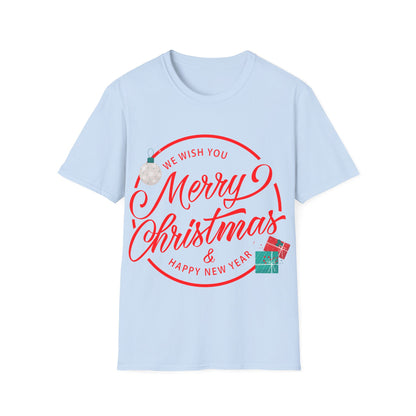 Christmas Unisex T-Shirt - We Wish You a Merry Christmas Design