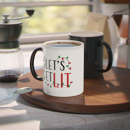 Christmas Color Changing Mug - Let's Get Lit Design