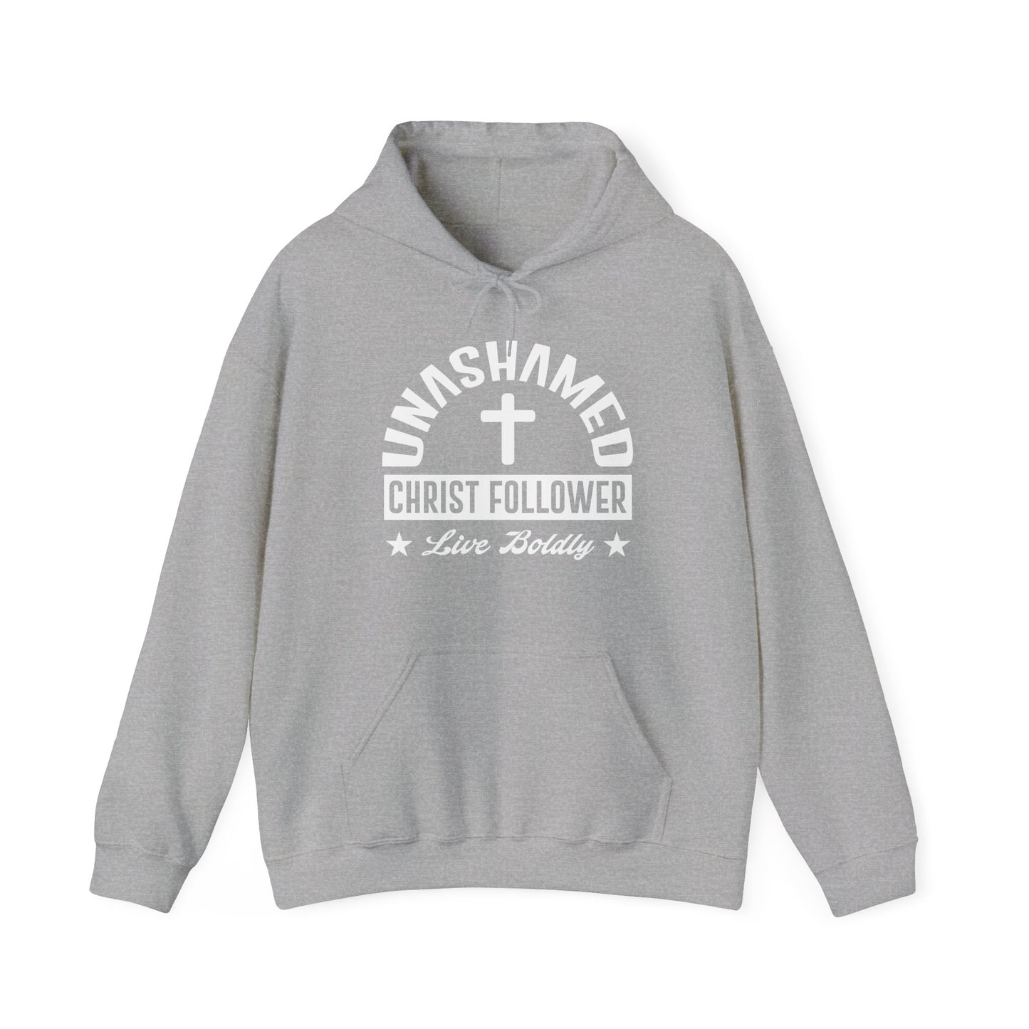 Christian Unisex Hooded Sweatshirt - Unashamed Christ Follower Design