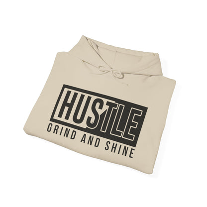 Motivational Unisex Hooded Sweatshirt - Hustle Grind and Shine Design