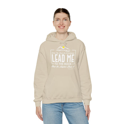 Christian Unisex Hooded Sweatshirt - Lead Me To The Rock Design