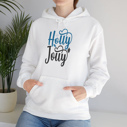 Christmas Unisex Hooded Sweatshirt - Festive Holly Jolly Design