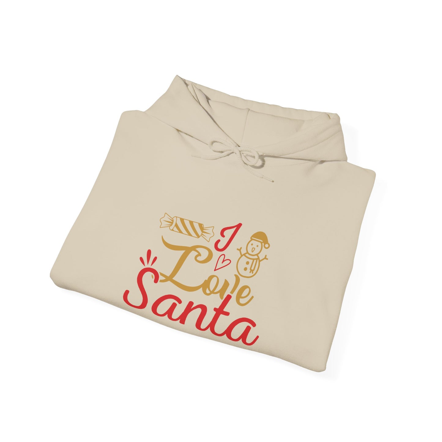 Christmas Unisex Hooded Sweatshirt - Love Santa Design