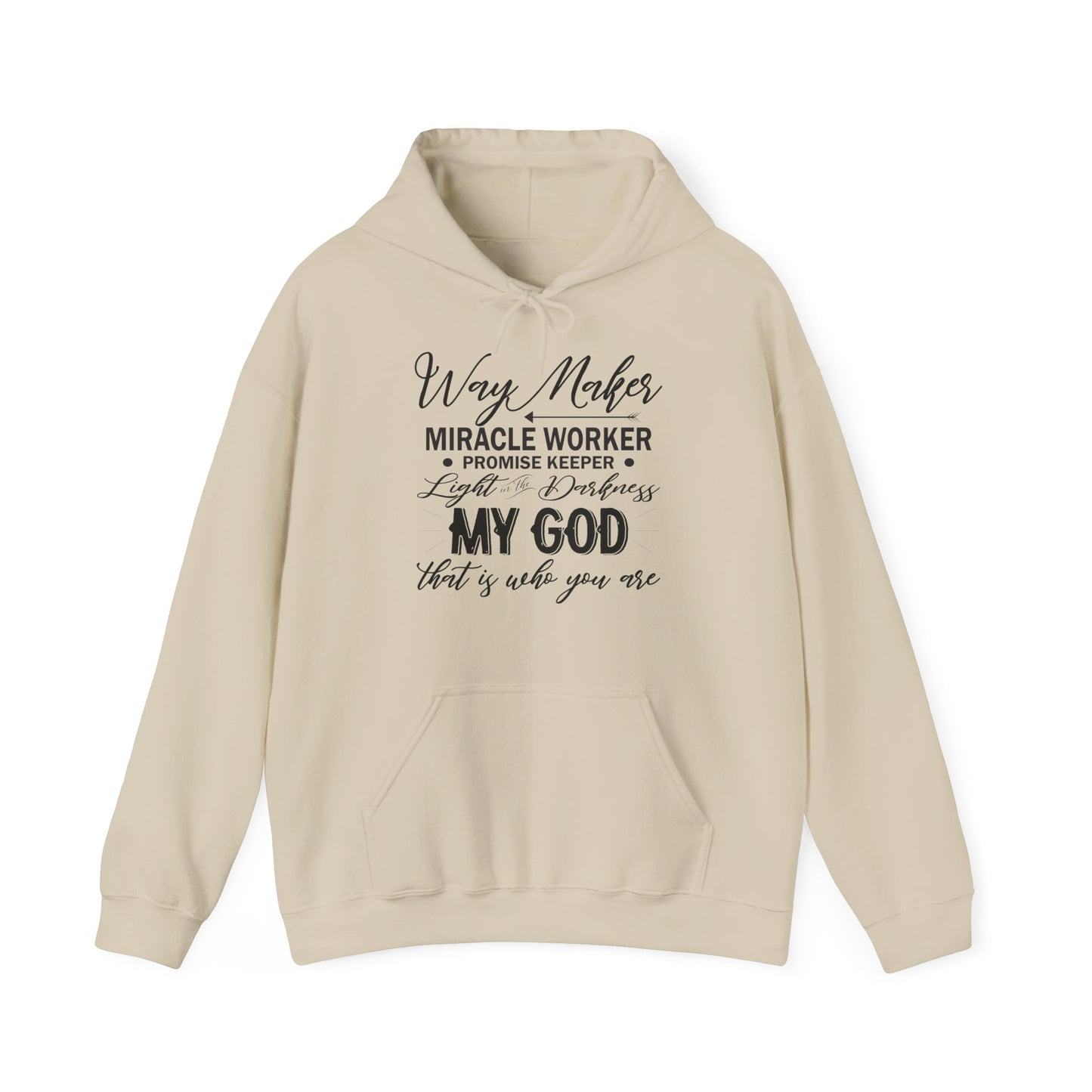 Christian Unisex Hooded Sweatshirt - Way Maker Miracle Worker Promise Keeper Design