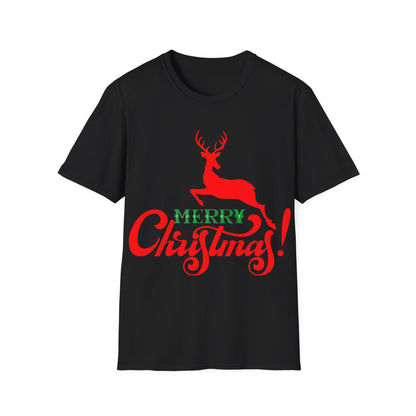 Christmas Unisex T-Shirt - Merry Christmas Reindeer Design