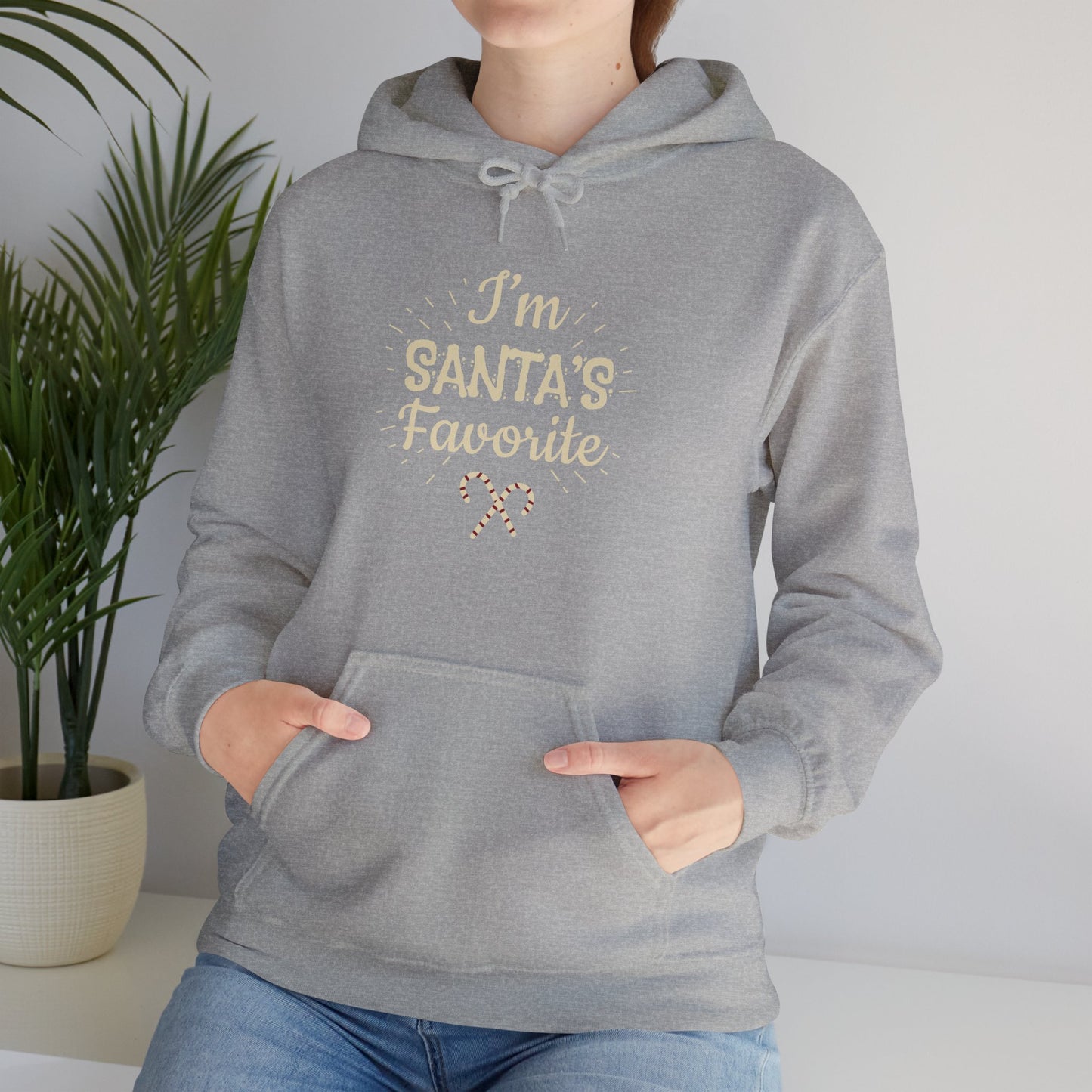 Christmas Unisex Hooded Sweatshirt - I'm Santa's Favorite Design