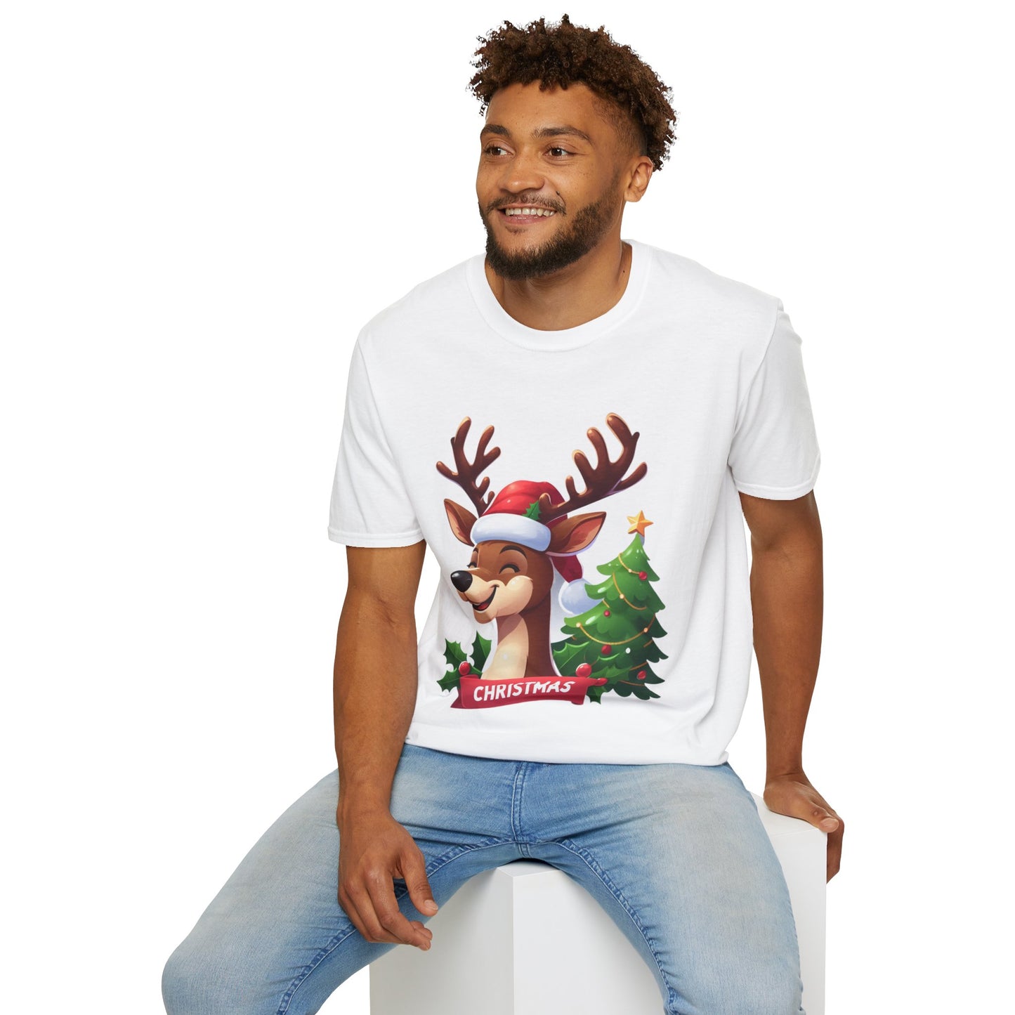 Christmas Unisex T-Shirt - Xmas Reindeer Design