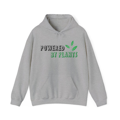 Motivational Unisex Hooded Sweatshirt - Powered By Plants Design