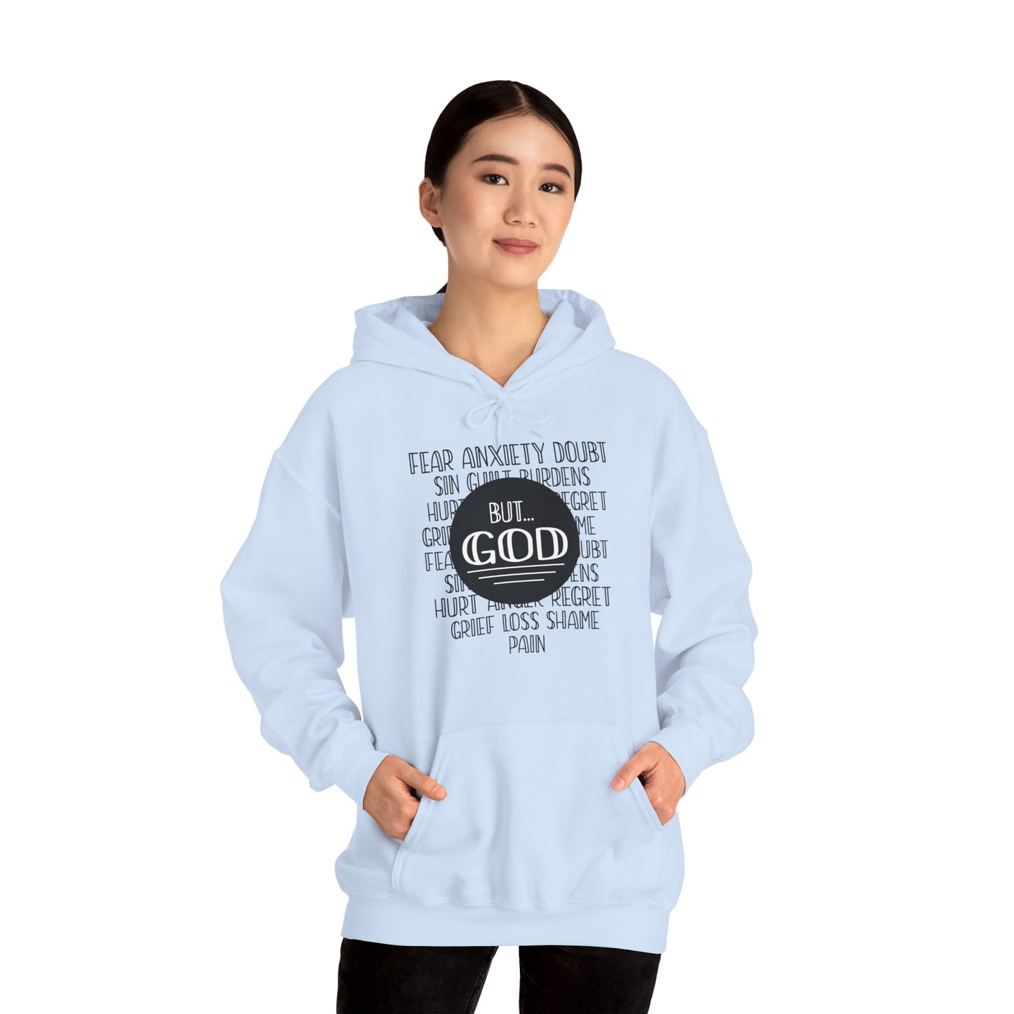 Christian Unisex Hooded Sweatshirt - God Trumps Negative Emotions Design