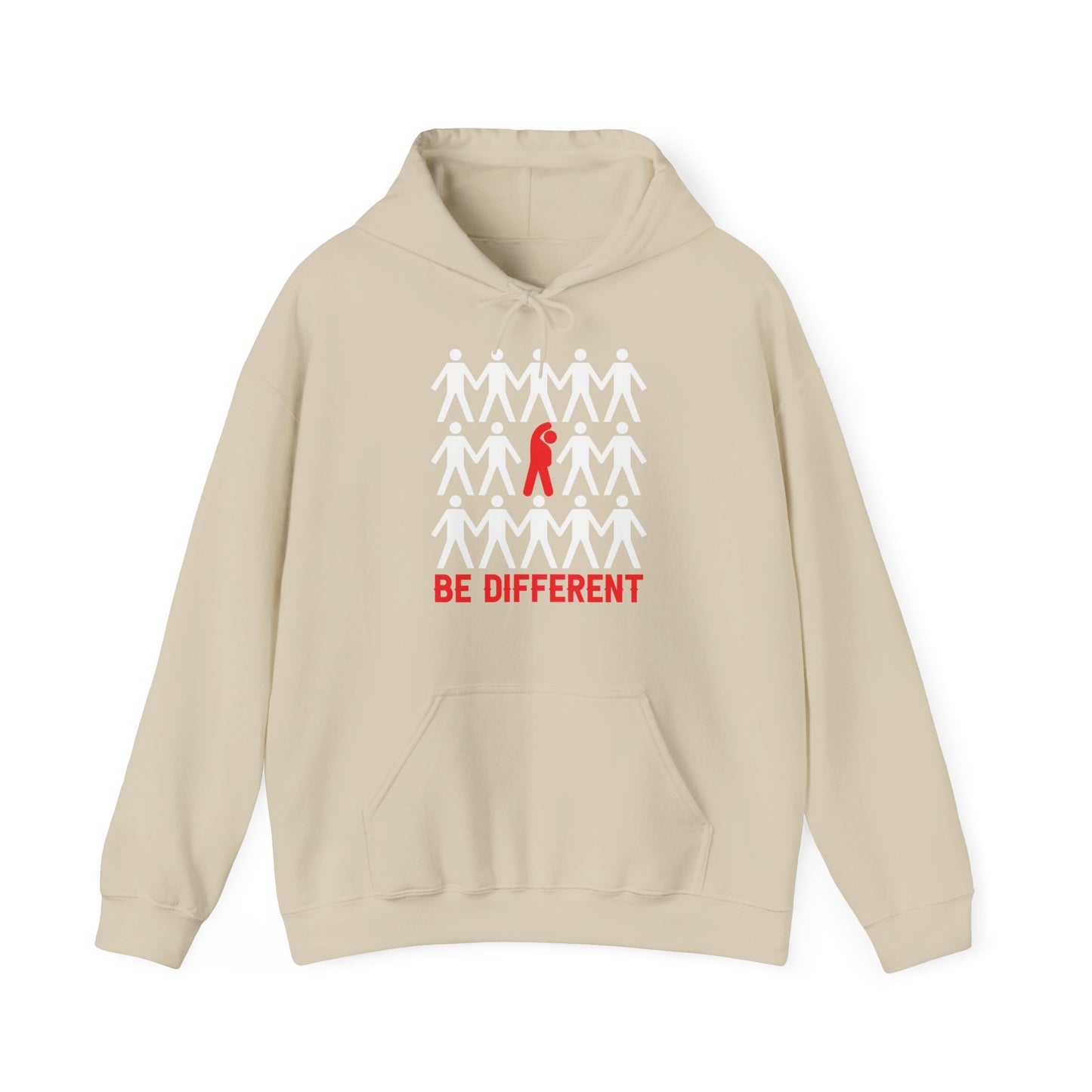 Motivational Unisex Hooded Sweatshirt - Be Different Design