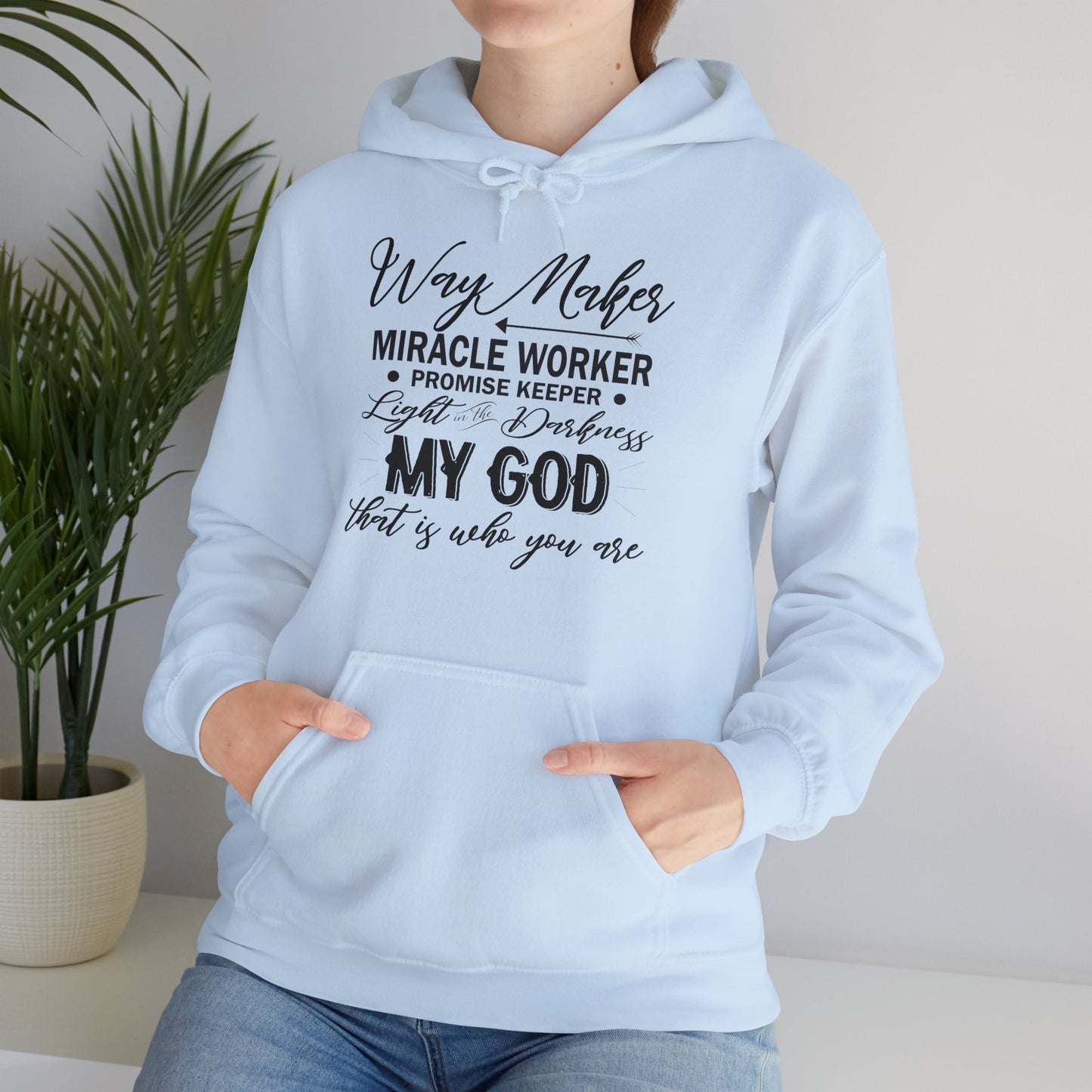 Christian Unisex Hooded Sweatshirt - Way Maker Miracle Worker Promise Keeper Design