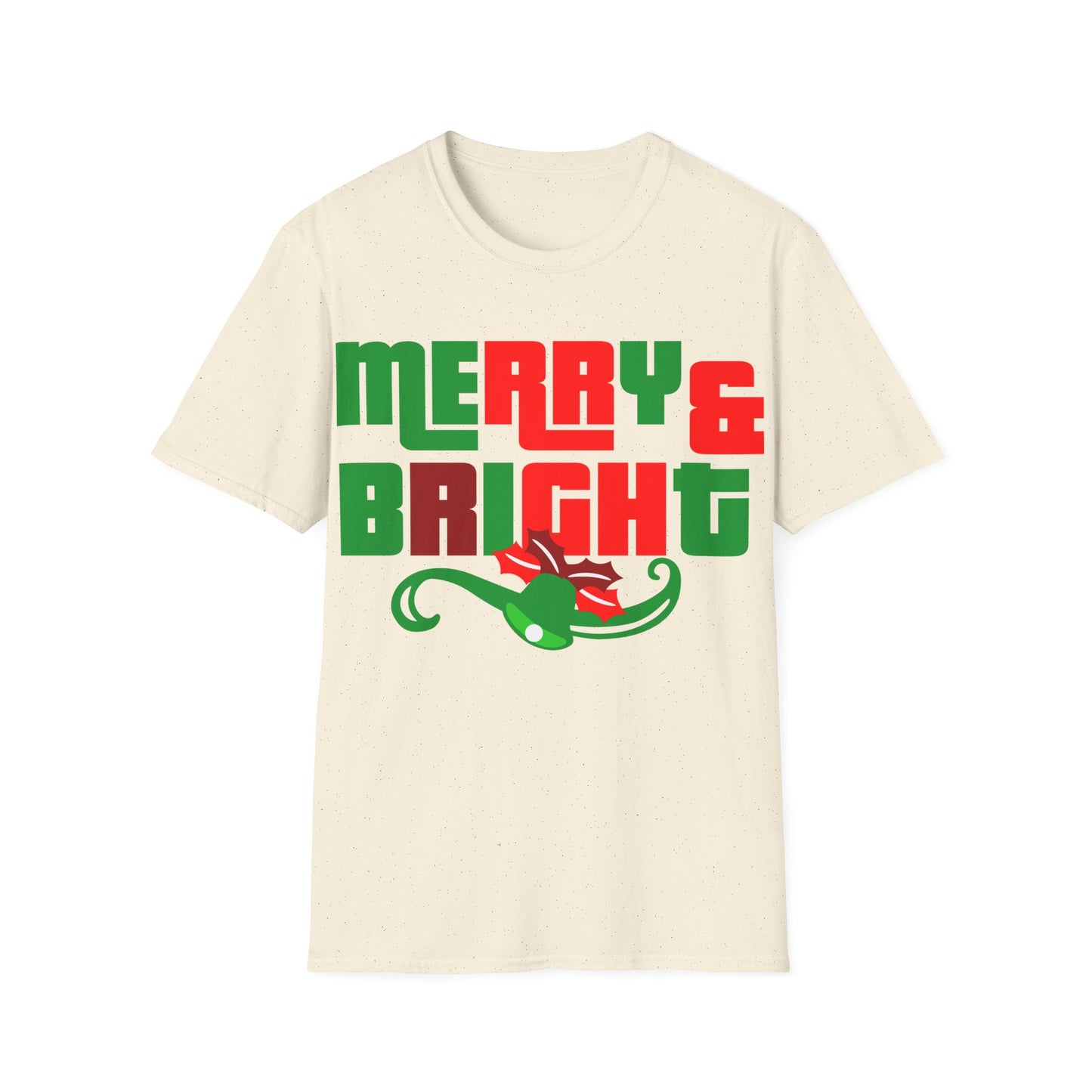 Christmas Unisex T-Shirt - Merry and Bright Bold Design